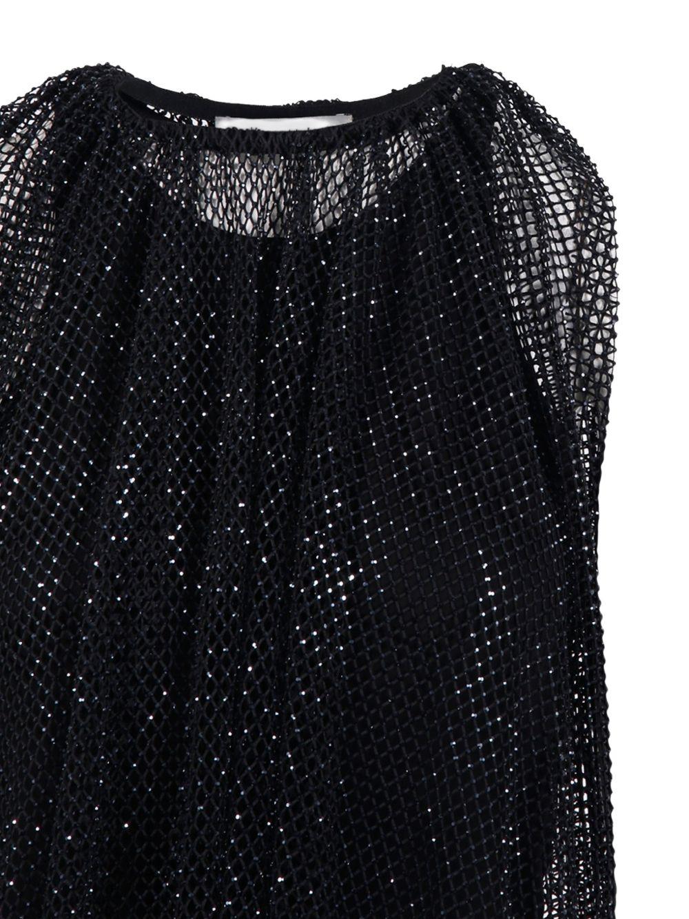 Top in rete con cristalli nodo in nero Maxmara sportmax - donna 
