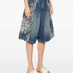 Shorts jesse con bandana e applicazioni in blu R13 - donna 