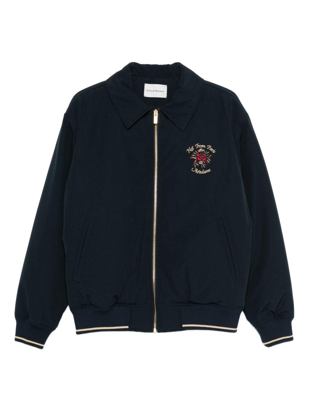 Bomber con ricamo in blue navy Drole De Monsieur - uomo 