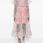 Abito trasparente con design floreale in rosa Ganni - donna 