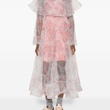 Abito trasparente con design floreale in rosa Ganni - donna 