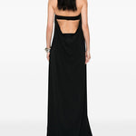 Abito maxi haltar in nero Rick Owens - donna 