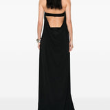 Abito maxi haltar in nero Rick Owens - donna 