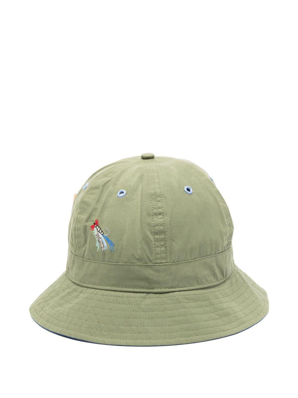 Cappello bucket ricamato in verde Barbour x paul smith - uomo 