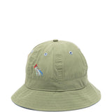 Cappello bucket ricamato in verde Barbour x paul smith - uomo 