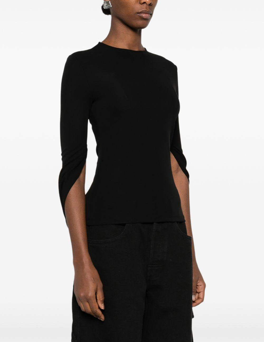 Top a maniche lunghe unite dietro in nero Alexander wang - donna 