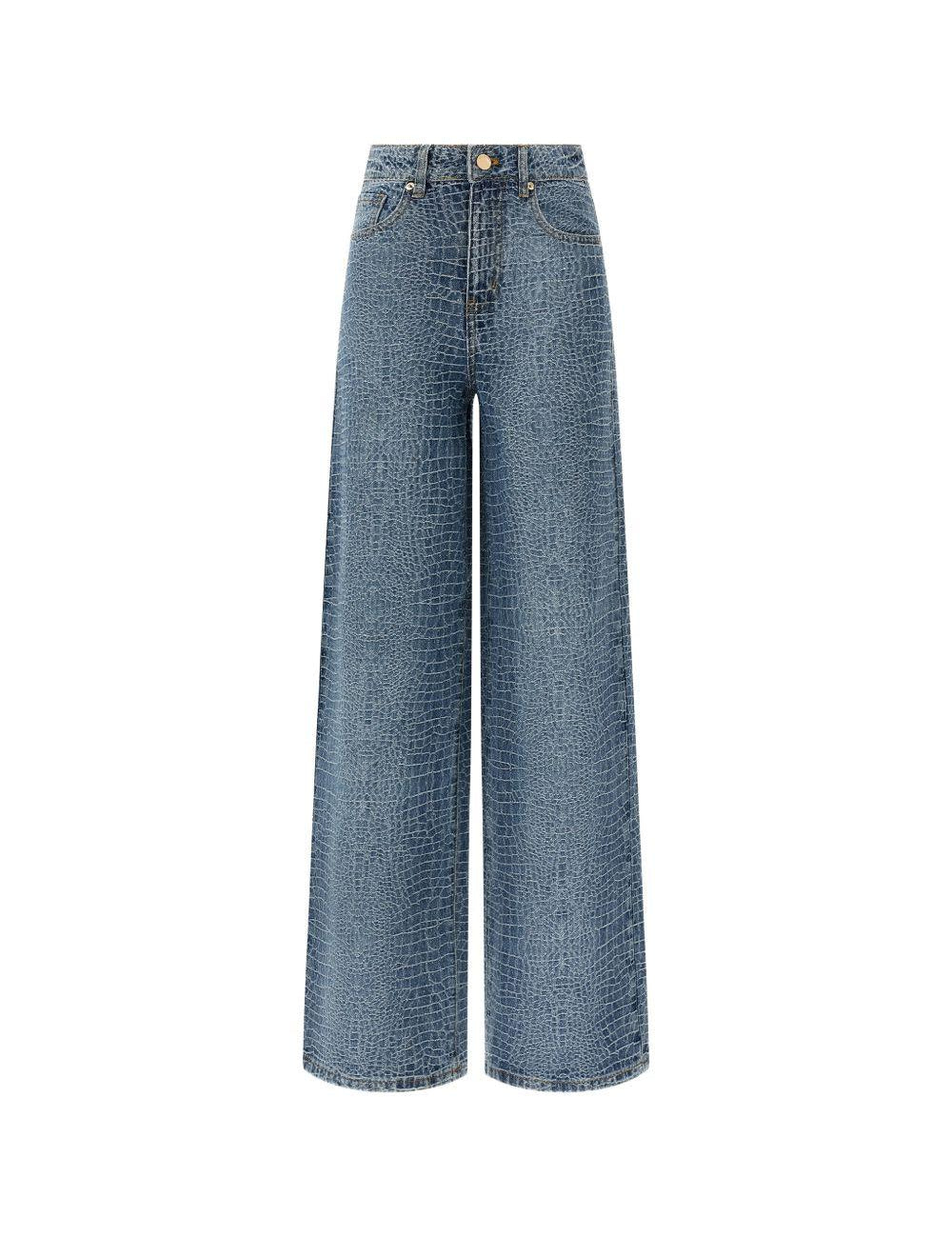 Jeans con effetto coccodrillo in blu Self-Portrait - donna 