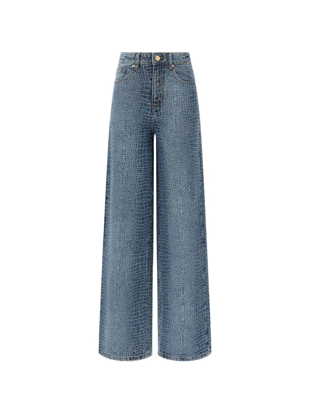 Jeans con effetto coccodrillo in blu Self-Portrait - donna 