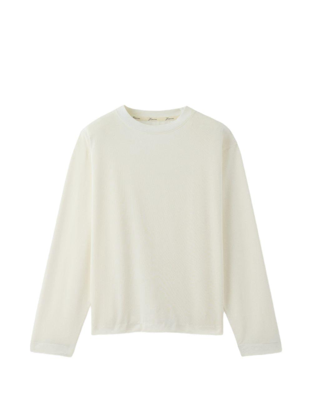 T-shirt Rond Carré a maniche lunghe in bianco Jacquemus - uomo 