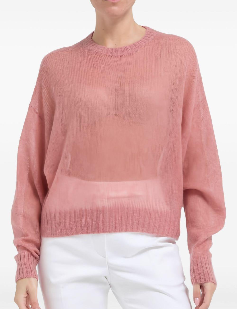 Maglione a maniche lunghe in rosa Brunello cucinelli - uomo 