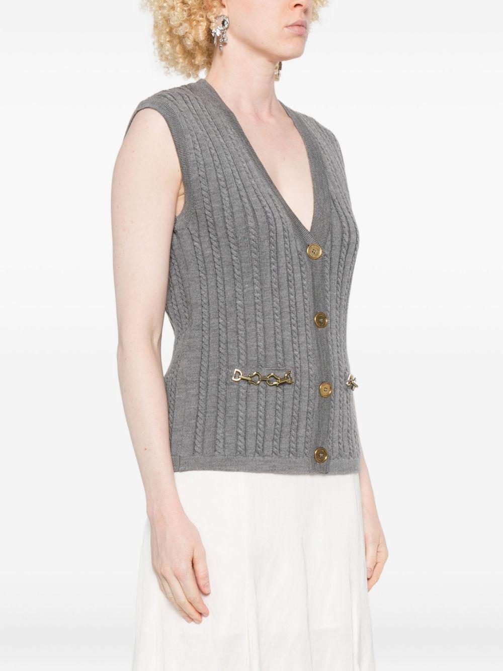 Gilet in maglia con bottoni in grigio Golden goose - donna 
