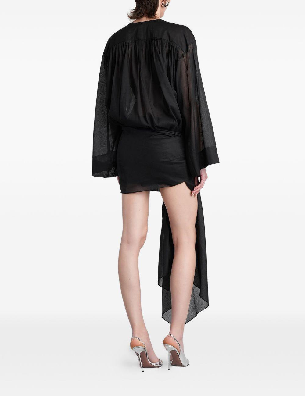 Abito mini indira con drapeggio in nero The andamane - donna 