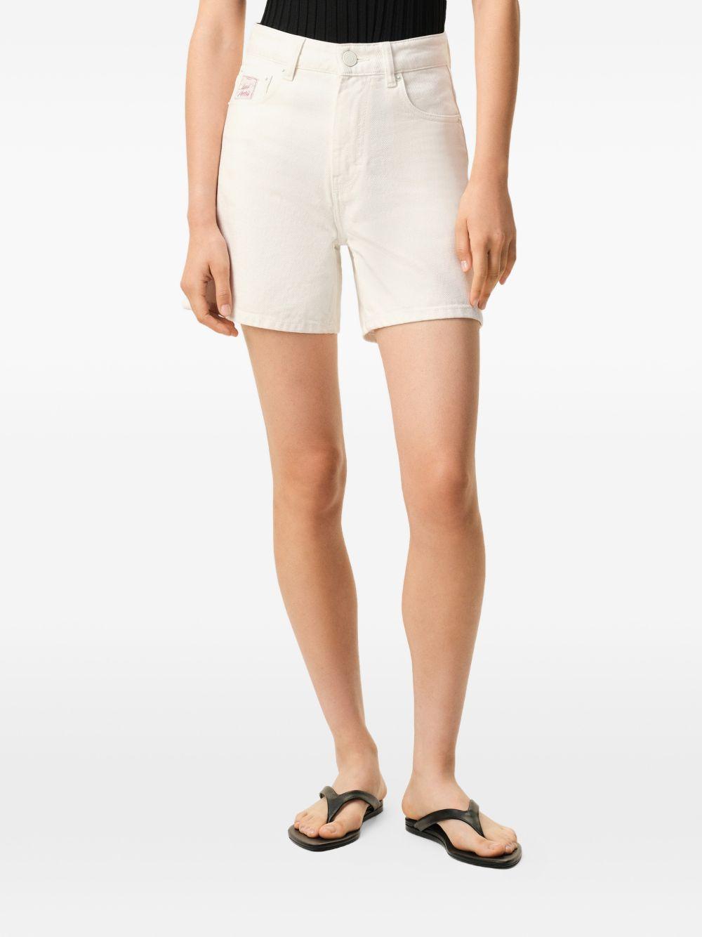 Pantaloncini in jeans di cotone in avorio Ami paris - donna 