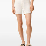 Pantaloncini in jeans di cotone in avorio Ami paris - donna 