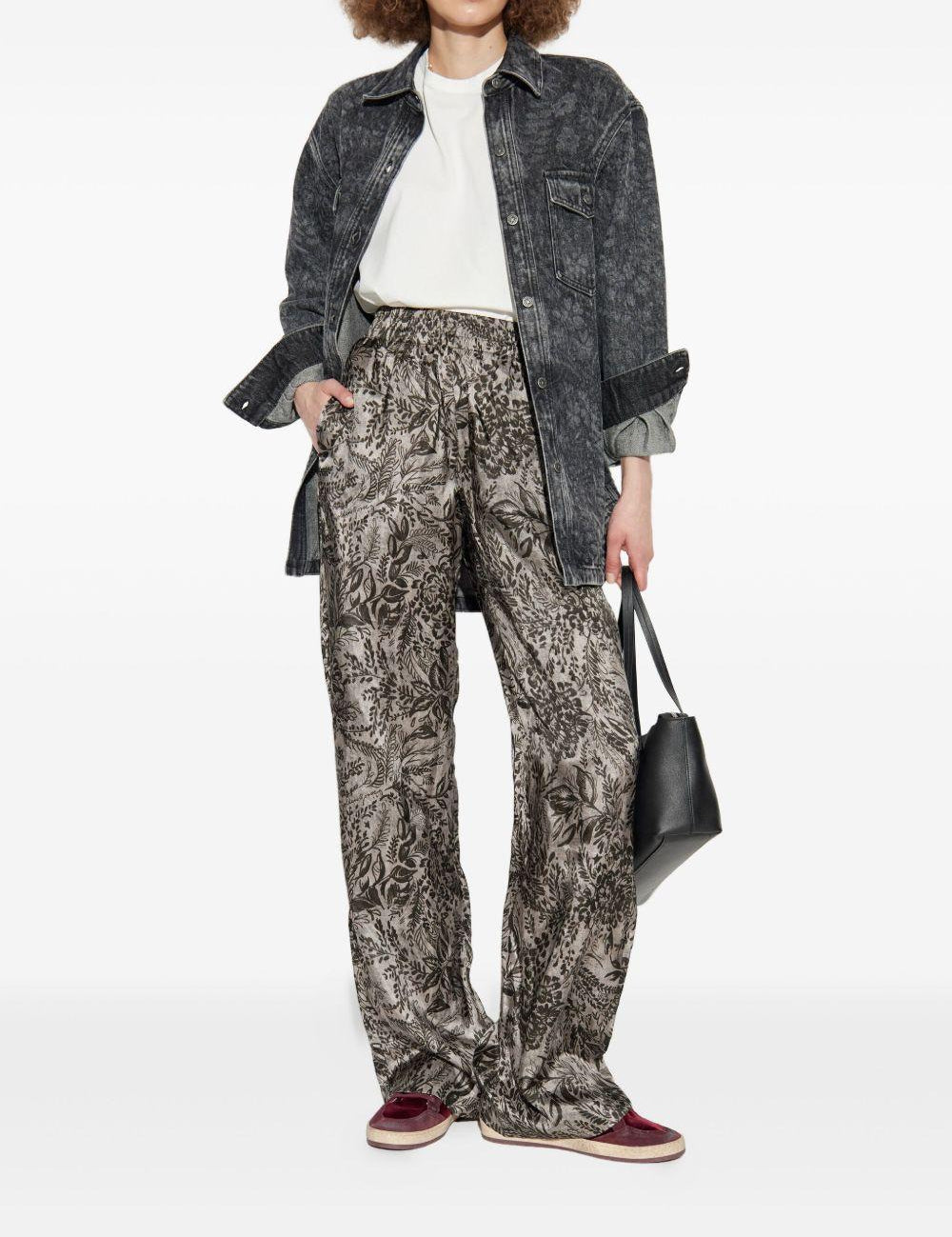 Pantaloni dritti con vita elasticizzata in grigio Golden goose - donna 