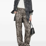 Pantaloni dritti con vita elasticizzata in grigio Golden goose - donna 