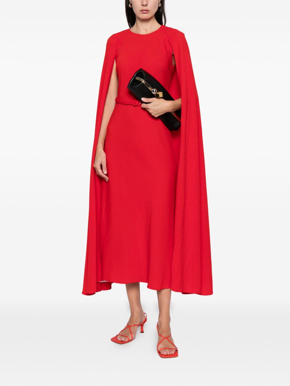 Abito lungo con mantella  in rosso Roland mouret - donna 