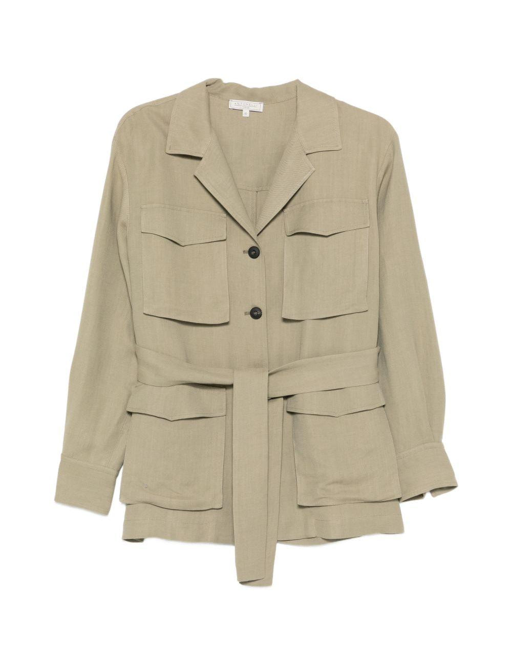 Giacca con cintura e bottoni in verde Antonelli - donna 