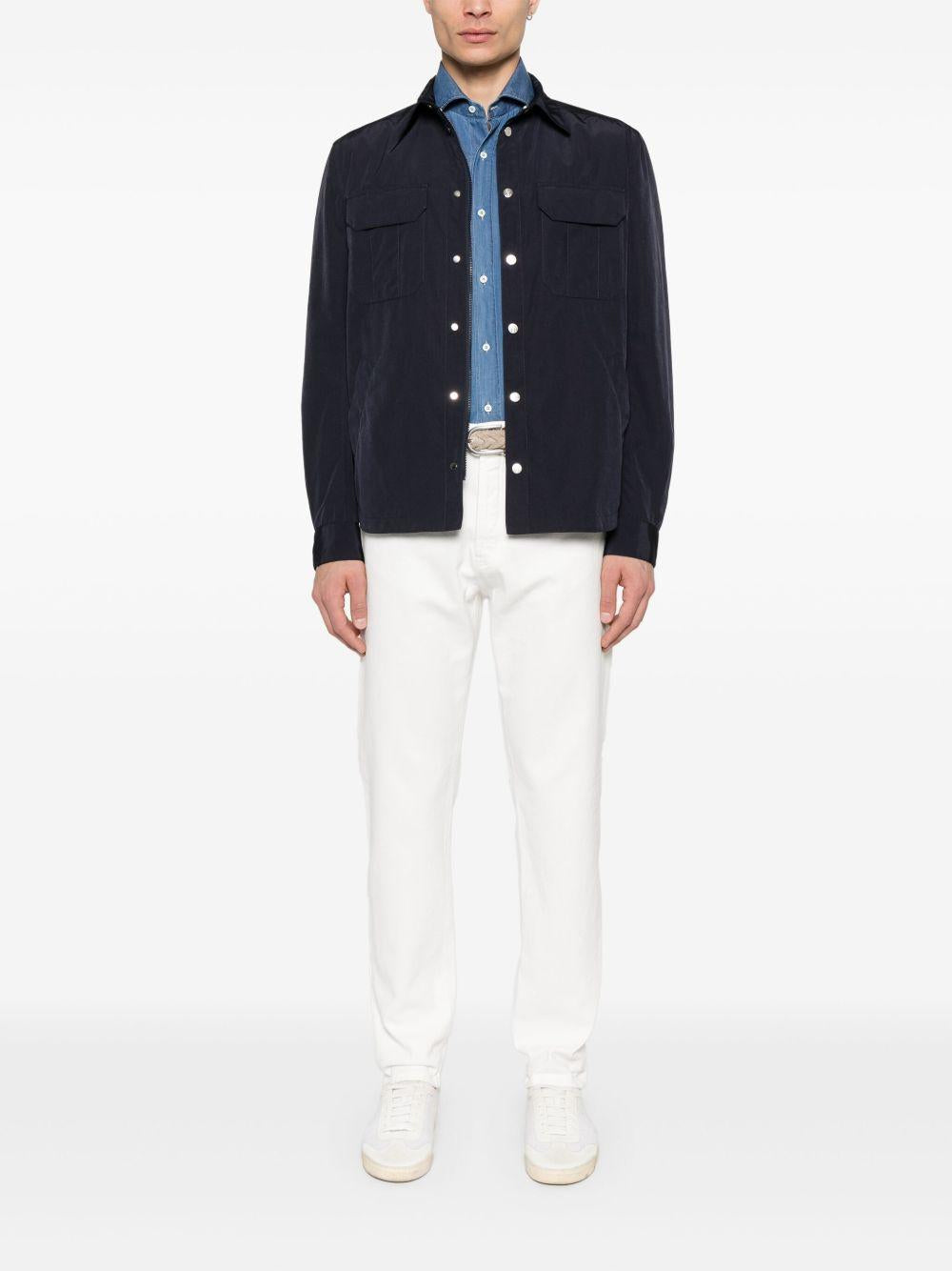 Jeans a gamba dritta in bianco Brunello cucinelli - uomo 