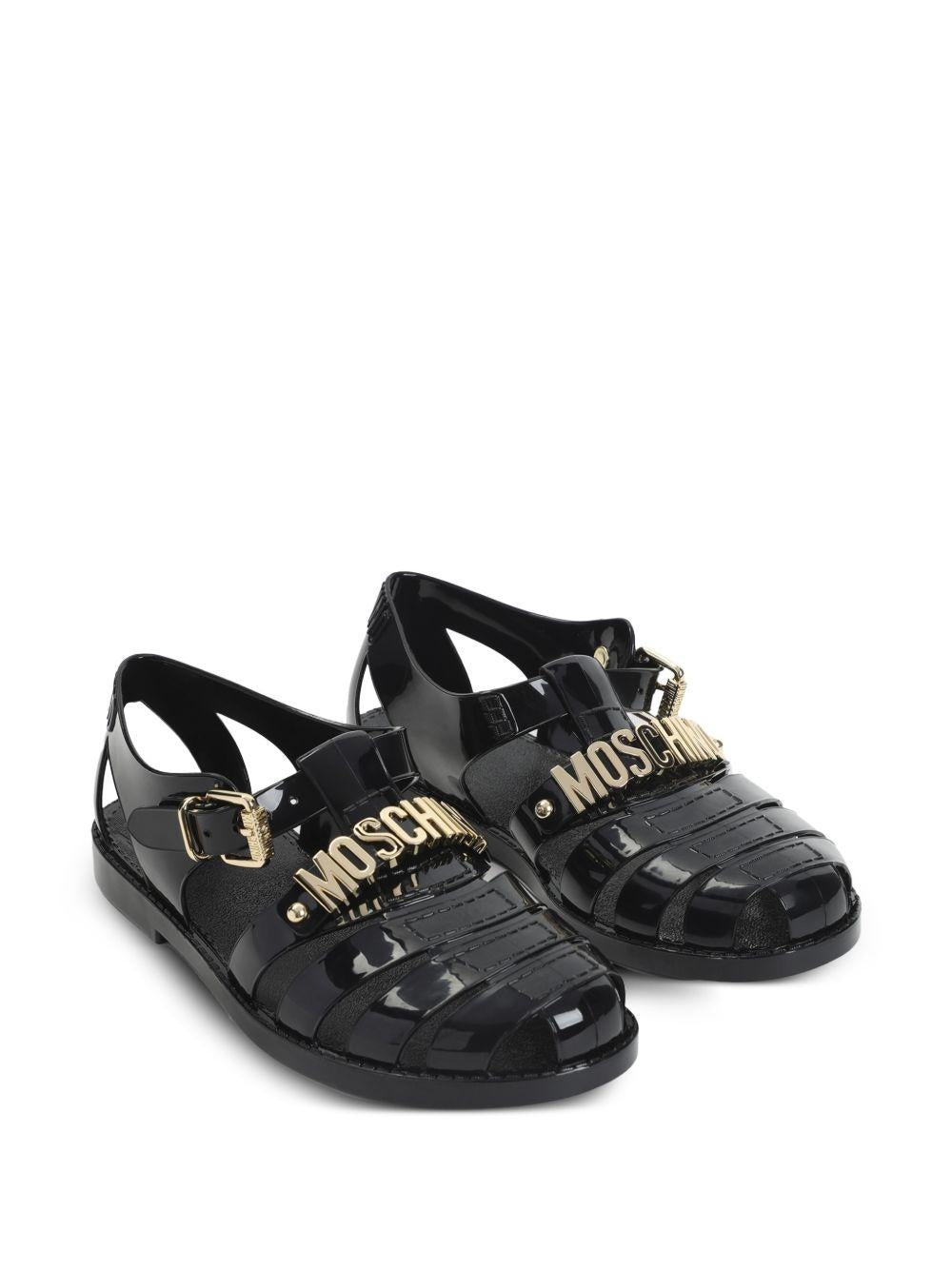 Sandali con logo in nero Moschino - donna 