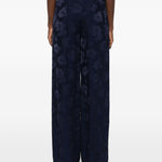 Pantaloni floreali jacquard in blu Forte forte - donna 