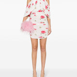 Mini abito con stampa floreale in bianco - donna 