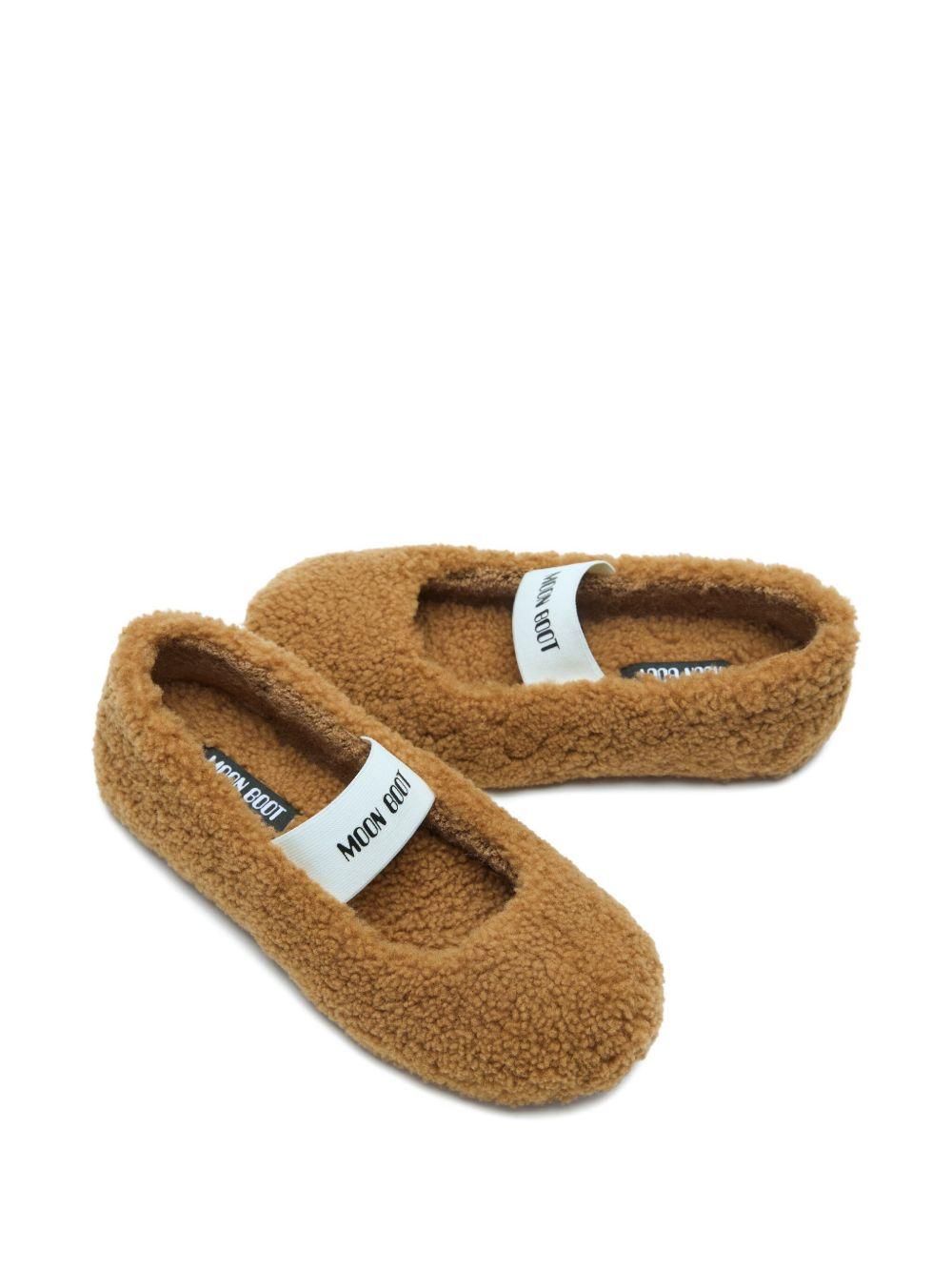 Ballerine in shearling in marrone Moon boot - donna 