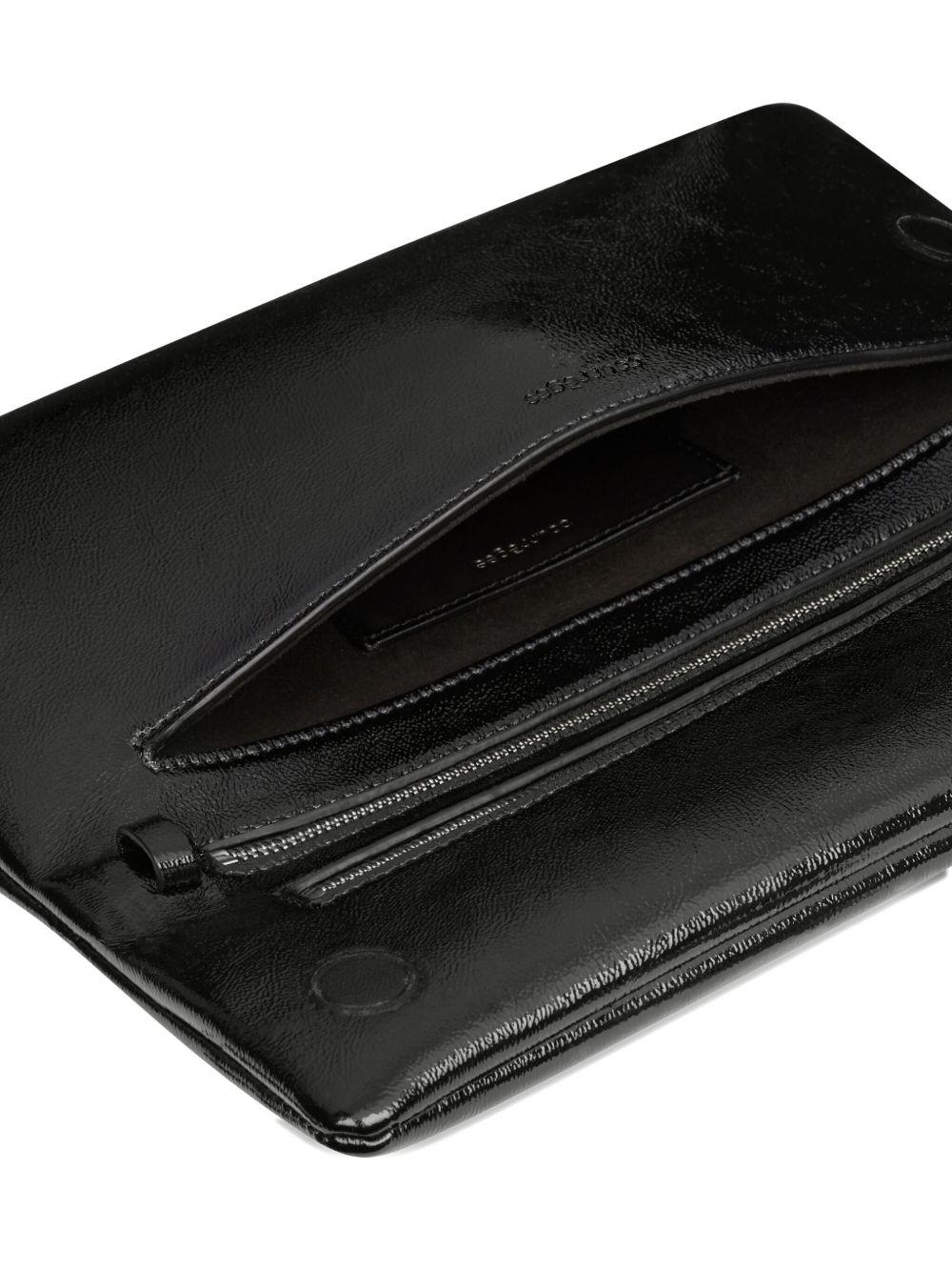 Borsa a spalla in pelle Naplack in nero COURRÈGES - donna 
