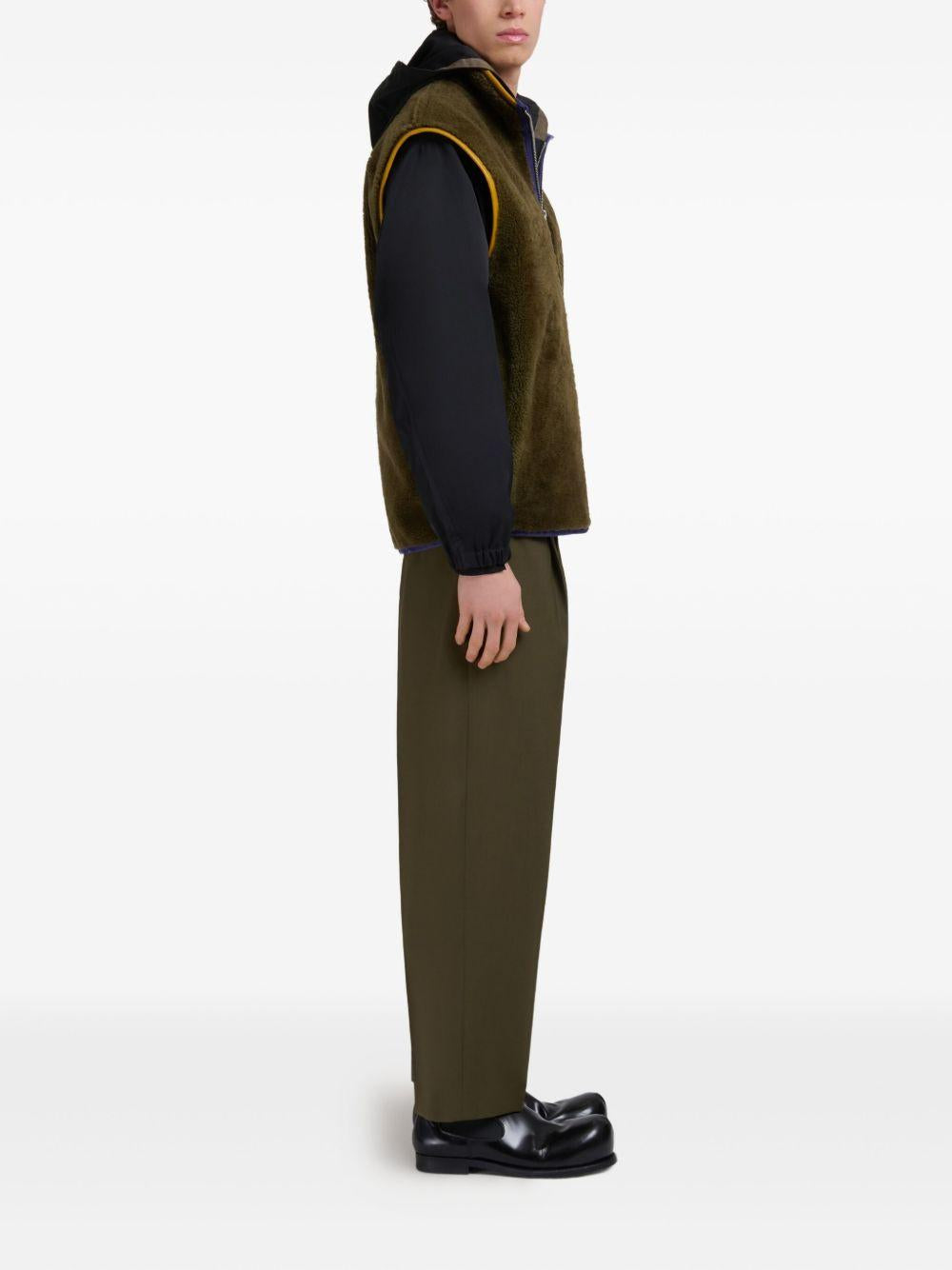 Pantaloni dritti in verde militare Marni - uomo 
