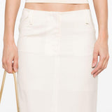 Gonna lunga a tubino in beige Aya Muse - donna 