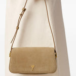 Borsa a spalla mini Paris Paris in pelle scamosciata beige ami paris - unisex 