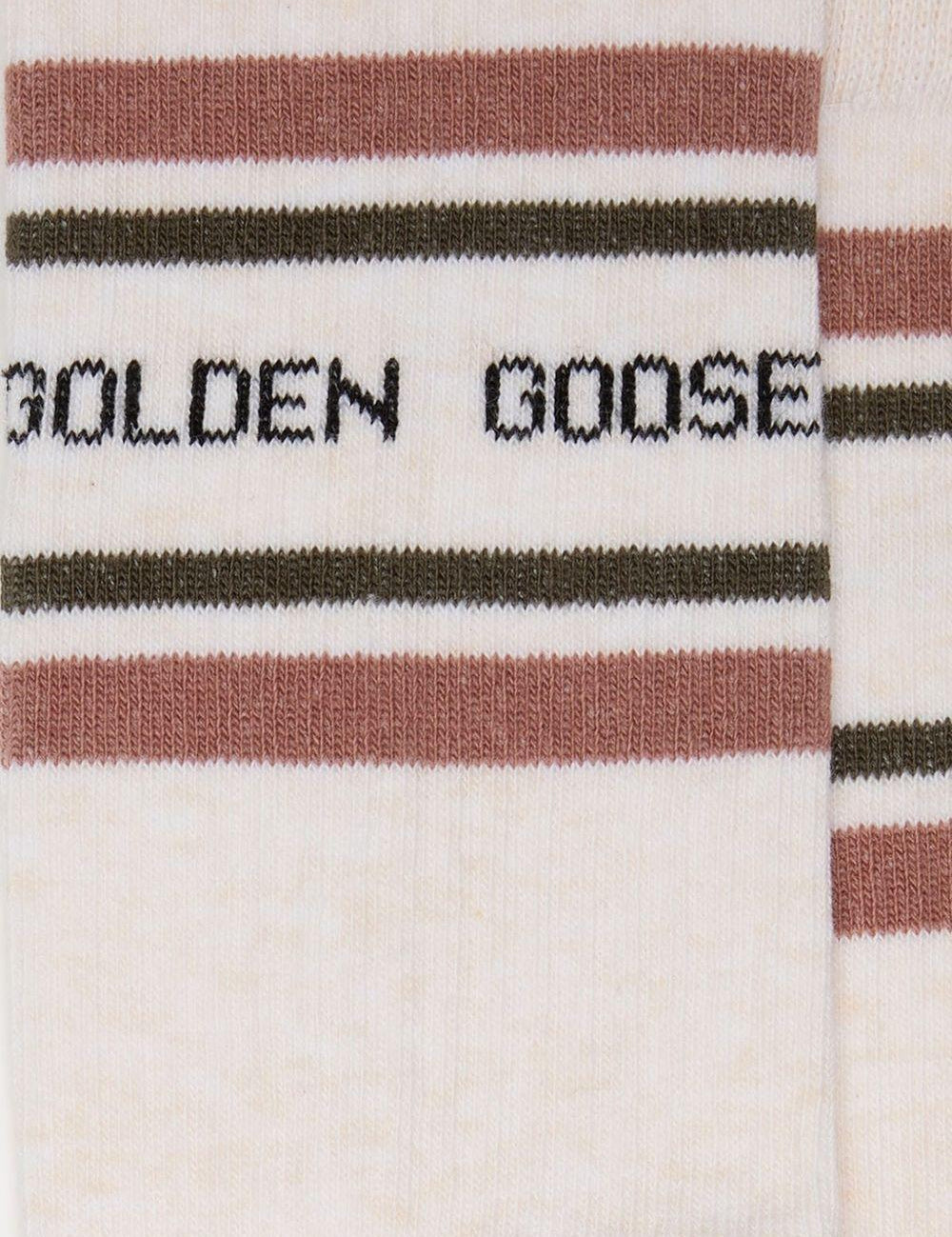 Calzini con logo in beige 