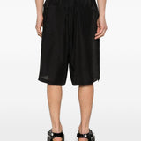 Shorts con orlo a coulisse in nero Yohji yamamoto - uomo 
