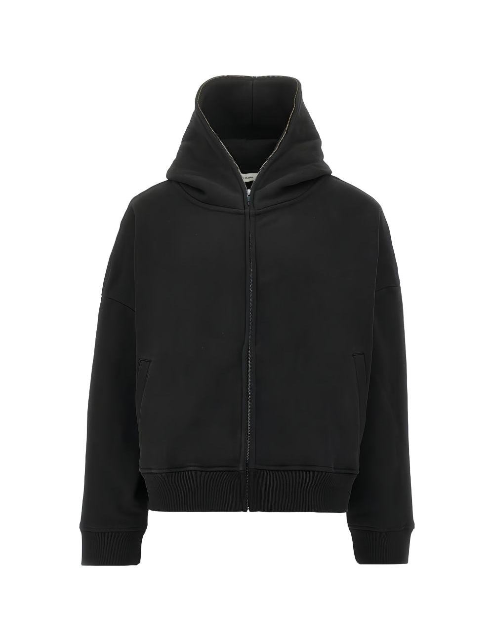 Felpa con cappuccio e zip in nero Entire studios - unisex 