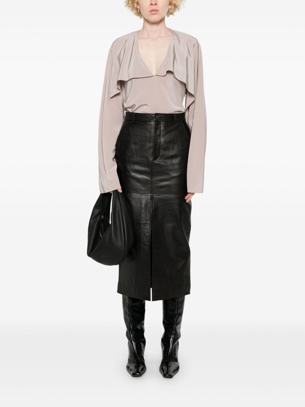 Blusa con ruches in grigio Helmut lang - donna 