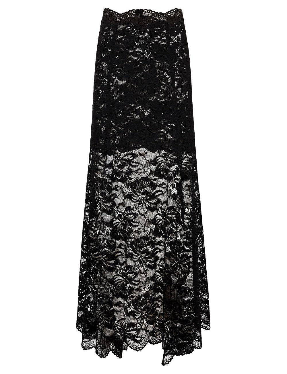 Gonna lunga in pizzo nero Rabanne - donna 