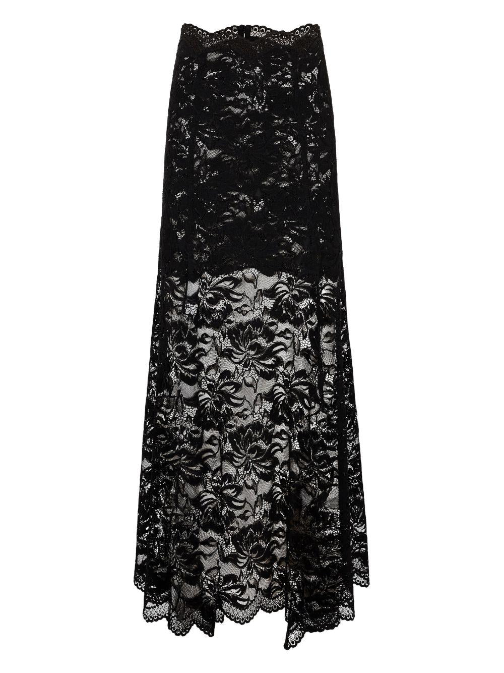 Gonna lunga in pizzo nero Rabanne - donna 