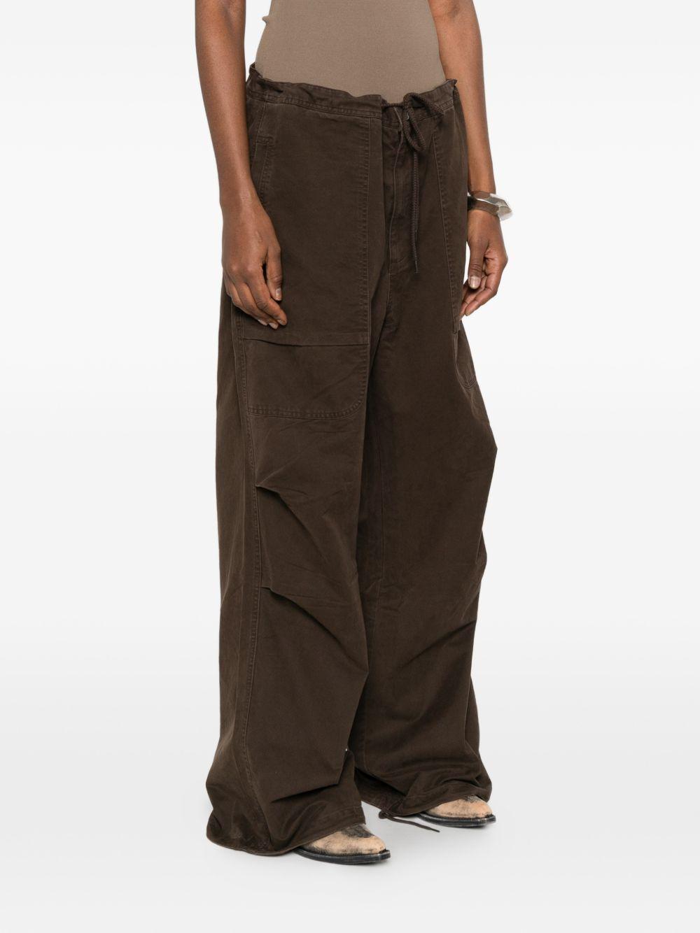 Pantaloni cargo con coulisse in marrone Entire studios - unisex 