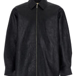 Giacca in pelle con zip in nero Sunflower - uomo 