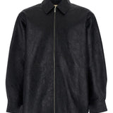 Giacca in pelle con zip in nero Sunflower - uomo 