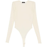 Body semi trasparente in beige Wardrobe.Nyc - donna 