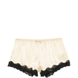 Pantaloncini con bordo in pizzo e fiocco decorativo in beige Rotate x love stories - donna 