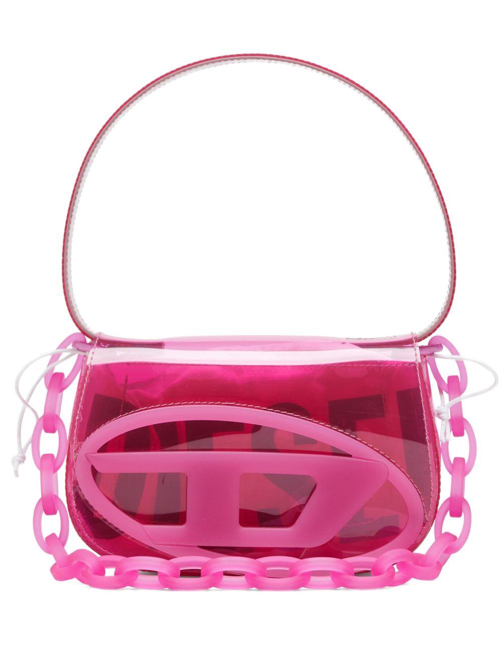 Borsa a spalla 1 dr trasparente in rosa Diesel - donna 