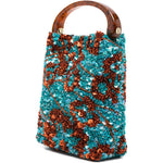 Borsa a mano con paillettes multicolore Dries van noten - donna 