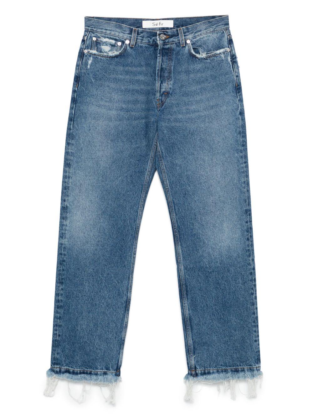 Jeans con frange in blu Sefr - uomo 