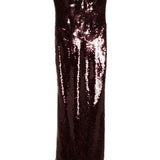 Abito midi con paillettes in bordeaux The new arrivals ilkyaz ozel - donna 