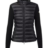 Giacca imbottita con maniche in maglia in nero Moncler - donna 