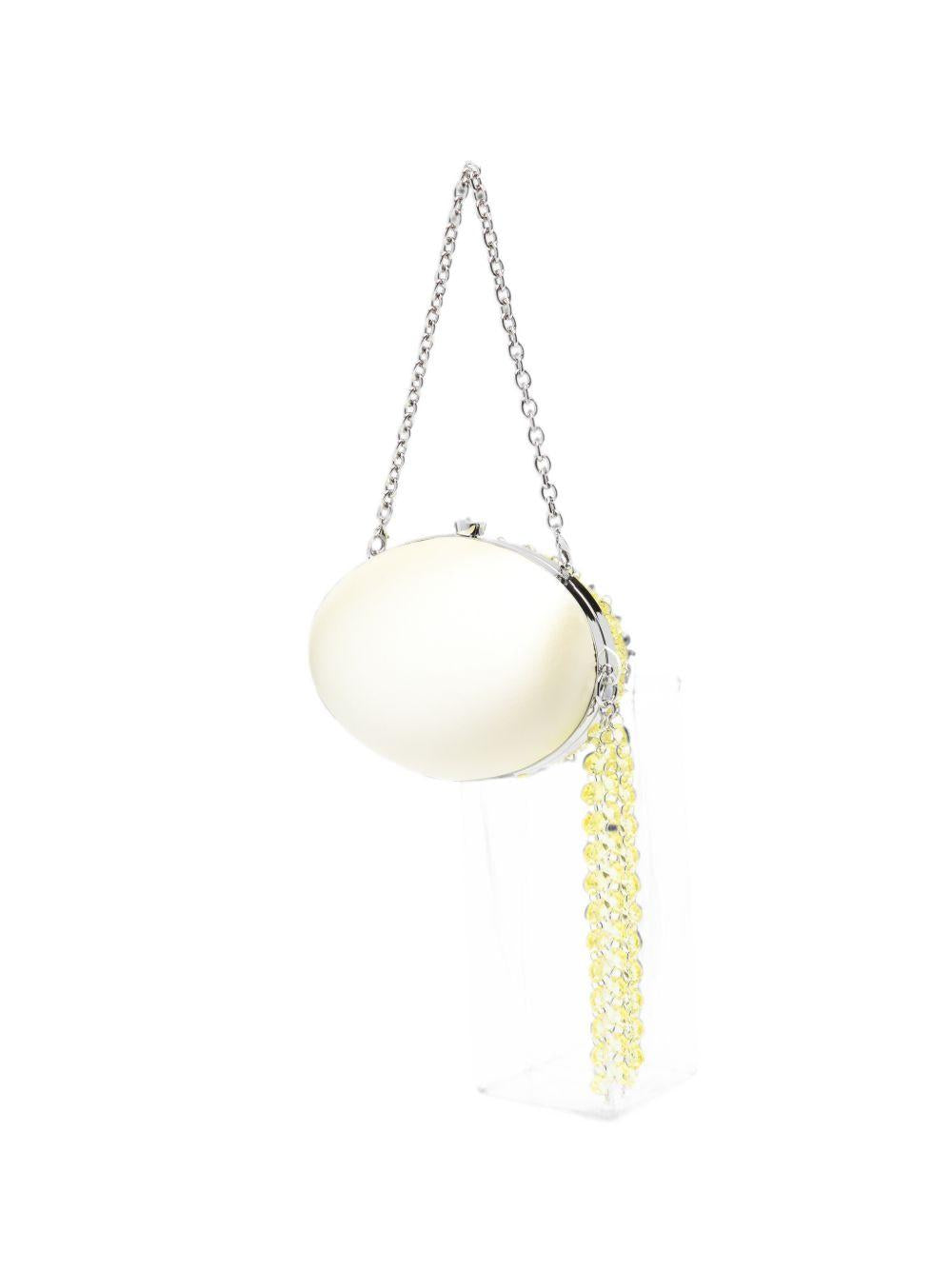 Clutch in raso giallo con cristalli 