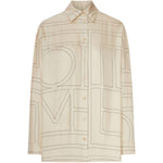 Camicia con monogramma in beige 