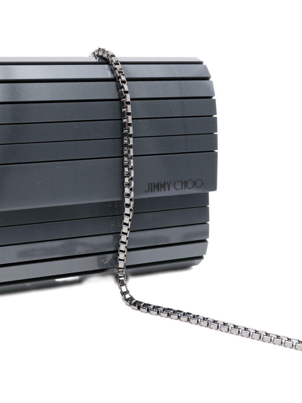 Clutch sweetie con logo in grigio Jimmy choo - donna 